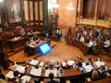 El pleno del Ayuntamiento de Barcelona este 23 de febrero de 2024.