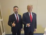 Santiago Abascal y Donald Trump, este sábado en Washington.
