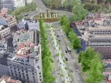 Futuro bulevar peatonal que unirá la Plaza de Cibeles con la Puerta de Alcalá.