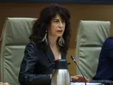 La ministra de Igualdad, Ana Redondo, comparece ante la Comisi&oacute;n de seguimiento y evaluaci&oacute;n de los acuerdos del Pacto de Estado en materia de Violencia de G&eacute;nero, este jueves en el Congreso de los Diputados.