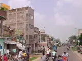 Una calle en Dumka, India.