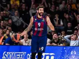 Ricky Rubio of Fc Barcelona in action during the Turkish Airlines EuroLeague, match played between FC Barcelona and AS Monaco at Palau Blaugrana on March 01, 2024 in Barcelona, Spain.