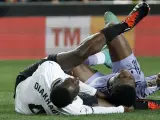 Mouctar Diakhaby tras chocar con Aurelién Tchouaméni en el Valencia - Real Madrid.