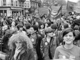 Mujeres en la Huelga Feminista de Francia en París el 8 de marzo de 1980.