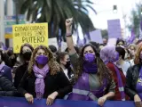 Manifestación feminista por el 8M en Málaga, en 2022.