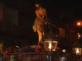 Paso 'El Señor atado a la columna' de la Procesión del Santísimo Rosario del Dolor celebrada el Lunes Santo en Valladolid.