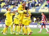 Los jugadores del Villarreal celebran un gol esta temporada.