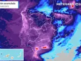 Mapa de España con la precipitación acumulado estimada para este sábado.