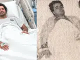 Sainz Jr y Sainz en sus respectivas operaciones de apendicitis.
