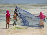 Niños en una playa de Zanzíbar.