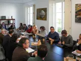 El secretario de Estado de Medio Ambiente, Hugo Morán, durante la reunión con los 14 ayuntamientos del entorno de Doñana.