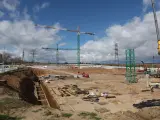 Las obras de edificación de una de las promociones del Plan Vive del Gobierno regional, en San Sebastián de los Reyes