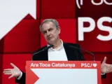 El expresidente del Gobierno José Luis Rodríguez Zapatero en su discurso en la apertura del 15 Congreso del PSC.