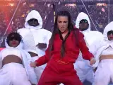 Marta Díaz imita en 'El Desafío' la actuación de Rihanna en la 'Super Bowl' de 2023.