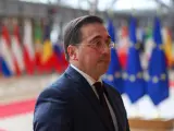 El ministro de Asuntos Exteriores, Uni&oacute;n Europea y Cooperaci&oacute;n, Jos&eacute; Manuel Albares, en Bruselas.