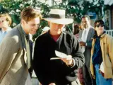 Jim Carrey y Peter Weir en el rodaje de 'El show de Truman'