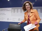 La vicepresidenta primera, María Jesús Montero, presenta los resultados de ingresos fiscales y gasto público del año 2023.