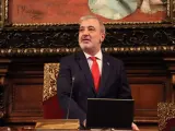 El alcalde de Barcelona, Jaume Collboni, en el pleno del Ayuntamiento.