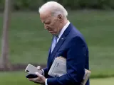 Joe Biden, este viernes en los jardines de la Casa Blanca.