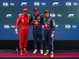 SAINZ Carlos (spa), Scuderia Ferrari SF-24, VERSTAPPEN Max (ned), Red Bull Racing RB20, PEREZ Sergio (mex), Red Bull Racing RB20, portrait during the Formula 1 Rolex Australian Grand Prix 2024, 3rd round of the 2024 Formula One World Championship from March 22 to 24, 2024 on the Albert Park Circuit, in Melbourne, Australia - Photo Eric Alonso / DPPI Eric Alonso / DPPI / AFP7 / Europa Press 23/3/2024 ONLY FOR USE IN SPAIN