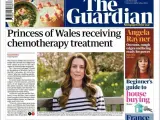 El diario 'The Guardian' no usa la palabra "cáncer" en su titular, pero explica que la princesa está recibiendo quimioterapia.