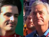 El emotivo cruce de miradas entre Sainz Jr y Sainz Sr en el podio del GP de Australia.