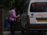 Una ambulancia en Nueva Delhi.