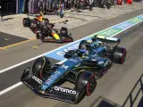 Fernando Alonso y Checo Pérez en la clasificación del GP de Australia