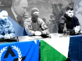 Paramilitares rusos que luchan junto a Ucrania.