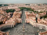 Vista de la Plaza de San Pedro, en Roma.