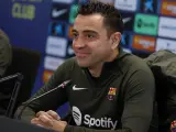 Xavi Hern&aacute;ndez en una rueda de prensa del FC Barcelona.