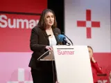 La candidata de Sumar a lehendakari, Alba García.