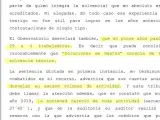 Extracto de la sentencia de la Audiencia Provincial de Zaragoza.