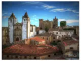 La ciudad vieja de Cáceres, llamada ciudad monumental, vista desde la concatedral de Santa María.