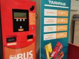 Máquina de recarga de tarjetas del servicio de autobuses de Burgos.