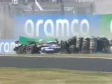 Accidente entre Daniel Ricciardo y Alex Albon en Suzuka