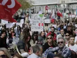 Manifestación de las trabajadoras y trabajadores de las tiendas del grupo Inditex en A Coruña.