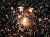 Protestas antigubernamentales en Tel Aviv.