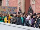 Una manifestación de profesores frente a la Consejería de Educación, Ciencia y Universidades.