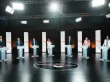 Candidatos y representantes en el debate para las elecciones vascas de RTVE.
