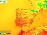 Mapa de España con las temperaturas previstas para este miércoles.