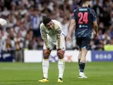 Jude Bellingham of Real Madrid gestures during the UEFA Champions League, Quarter finals, football match played between Real Madrid and Manchester City at Santiago Bernabeu stadium on April 9, 2024, in Madrid, Spain. Irina R. Hipolito / AFP7 / Europa Press 09/4/2024 ONLY FOR USE IN SPAIN