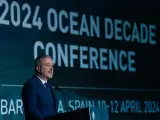 El alcalde de Barcelona, Jaume Collboni, en la Conferencia del Decenio del Océano.
