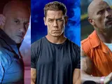Vin Diesel, John Cena y Dwayne Johnson en 'Fast & Furious'.