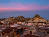 Vista al atardecer de Archena con sus montañas en la Región de Murcia