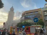 Imágenes del incendio, en el centro de Sevilla.