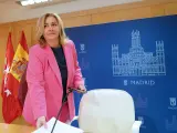 La vicealcaldesa de Madrid y alcaldesa en funciones, Inma Sanz, en la rueda de prensa posterior a la Junta de Gobierno de este 11 de abril.