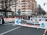 Una manifestaci&oacute;n en defensa de la sanidad p&uacute;blica, el 16 de marzo de 2024, en Bilbao.
