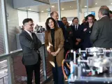 La presidenta de la Comunidad de Madrid, Isabel Díaz Ayuso, durante la Inauguración del clúster de inteligencia artificial.