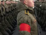 Imagen de archivo de cadetes del Ejército ruso durante los preparativos de un desfile en Moscú.